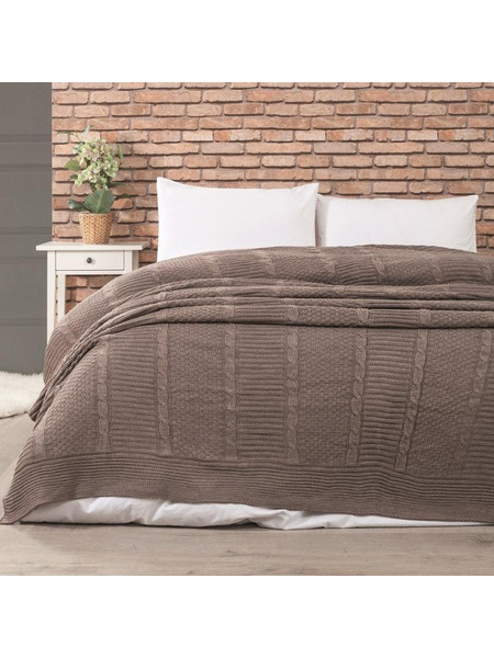 Κουβέρτα Πλεκτή Υπέρδιπλη Edenhill Brown Cokitex (220x240) 1Τεμ