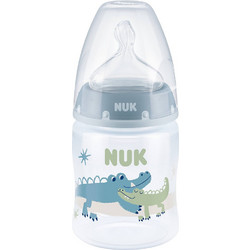Nuk First Choice+ Πλαστικό Μπιμπερό με Θηλή Σιλικόνης κατά των Κολικών 0-6m Crocodiles 150ml