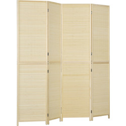 Πτυσσόμενο Εσωτερικό Παραβάν με 4 Πόρτες Rattan Bamboo - 180x1,6x180 cm 830-831V01ND HOMCOM