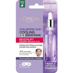 L'Oreal Paris Revitalift Filler Eye Sheet Μάσκα Ματιών για Ενυδάτωση & Αντιγήρανση με Υαλουρονικό 11gr