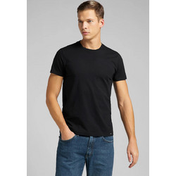 Lee(R) σετ ανδρικά T-shirt μονόχρωμα με στρογγυλή λαιμόκοψη (2 τεμάχια) - L680CM01- Μαύρο