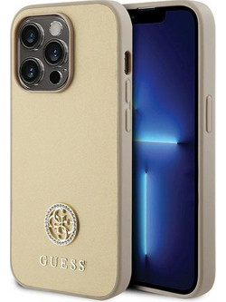 Θήκη Κινητού Guess Strass Metal Logo for Apple iPhone 15 Pro Max TPU Gold
