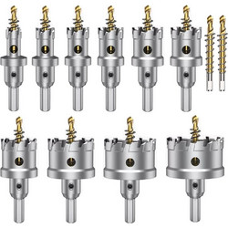 ASNOMY Hole Saw Carbide Drill Bit 16-54mm for Stainless Steel, Iron, Wood, Plastic (set 12pcs)