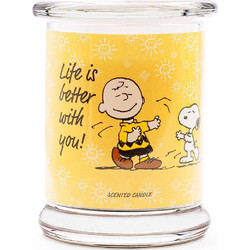 Κερί αρωματικό σε γυάλινο δοχείο Peanuts Life is better with you 250 γραμ