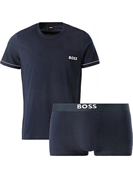 BOSS BODYWEAR ΣΕΤ ΕΣΩΡΟΥΧO TSHIRTRN+TRUNK GIFT ΜΠΛΕ
