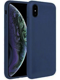 Back Cover Θήκη Λεπτής Σιλικόνης Matte για iPhone X/ Xs Σκούρο Μπλε