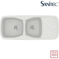 Sanitec Classic 311 Επικαθήμενος Νεροχύτης Γρανίτη Αντιστρεφόμενος Ματ Granite White 120x51cm