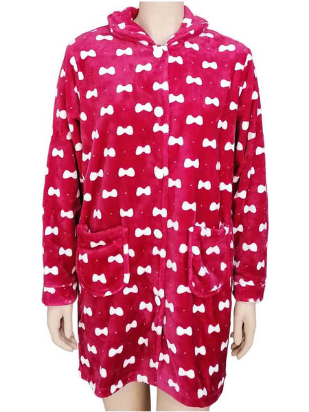 Lydia Creations Παιδική Ρόμπα Fleece Χειμωνιάτικη Κόκκινη 22556-1-458