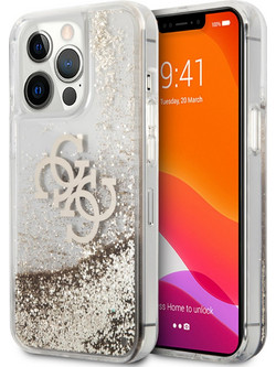 Guess Big Liquid Collection Back Cover Glitter Gold (iPhone 13 Pro)
