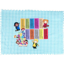 Σουπλά Φαγητού bebe Multiplication Table 26 35X50 Σιελ Υφασμάτινο