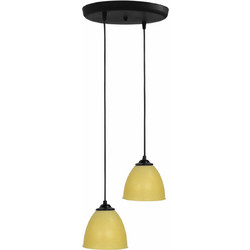 Heronia Lighting Κρεμαστό Φωτιστικό Οροφής Δίφωτο E27 Μαύρο Ovo