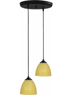 Heronia Lighting Κρεμαστό Φωτιστικό Οροφής Δίφωτο E27 Μαύρο Ovo