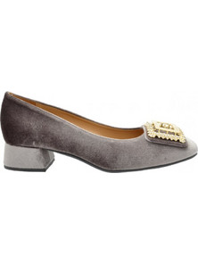S.Piero Γόβες Velvet Γκρι E74-018
