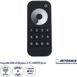 73121 RT8 SKYDANCE Ασύρματο Χειριστήριο Αφής RF 2.4Ghz 8 Group για όλα τα Μονόχρωμα SKYDANCE Controller DC 3V 2 x AAA - IP20 Μ12.2 x Π5.3 x Υ1.7cm