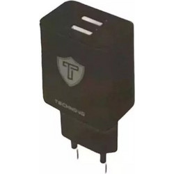 Technovo Φορτιστής Χωρίς Καλώδιο με 2 Θύρες USB-A Black TN-C006