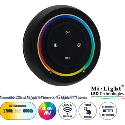 71434 S2-B Mi-Light Ασύρματο Χειριστήριο Αφής RF 2.4Ghz για όλα τα RGBW+WW Mi-BOXER Controller DC 3V 2 x AAA - IP20 Μαύρο Φ7 x Υ2.5cm
