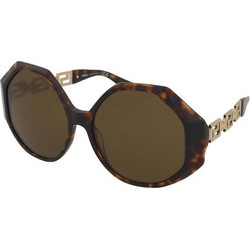 Versace VE4395 5346/73 Γυναικεία Γυαλιά Ηλίου Πολυγωνικά Κοκάλινα Ταρταρούγα με Καφέ Polarized Φακό