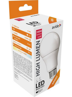 AVIDE Λάμπα LED Κοινή A70 16W E27 Λευκό 4000K Υψηλής Φωτεινότητας