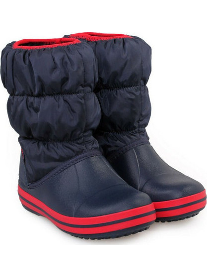 Crocs Παιδικές Γαλότσες με Εσωτερική Επένδυση Puff Navy Μπλε