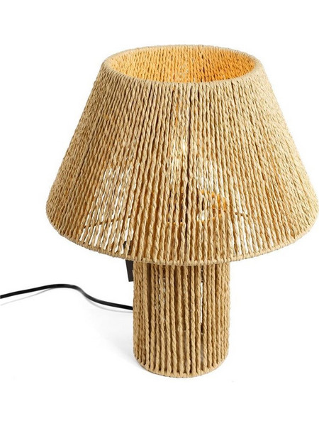 Φωτιστικό επιτραπέζιο, rattan Υ30xO35εκ