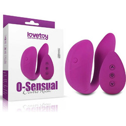 Lovetoy O-Sensual Double Rush Διπλός Δονητής για Ζευγάρια με Τηλεχειριστήριο 6.3cm Μωβ