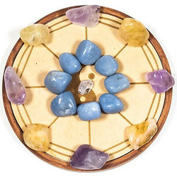 Ενεργειακό Πλέγμα Κρυστάλλων Αγάπης Wood Crystal Grid Love 15,5cm