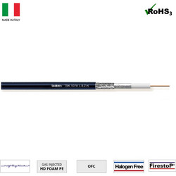 TASKER TSK1078 LSZH COAX HDTV-HD SDI Καλώδιο Video COAX HDTV - HD SDI 75Ω, 1x0,52 mm, Μαύρο (Κουλ. 100m)