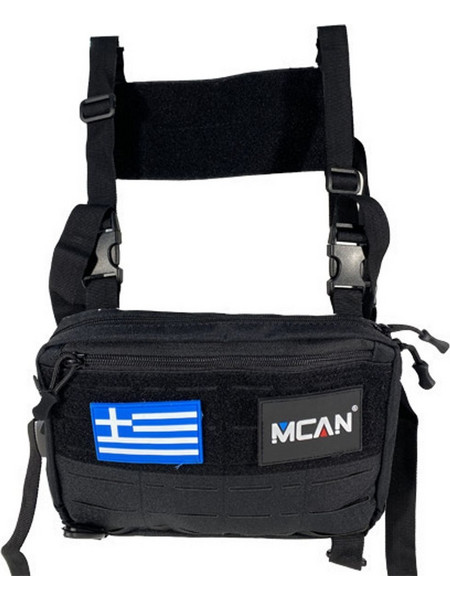 Mcan Ανδρική Τσάντα Στήθους Μαύρη J-159