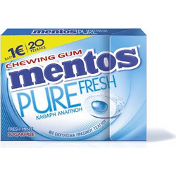 Mentos Pure Fresh Mint Τσίχλες 30gr Τεμάχιο
