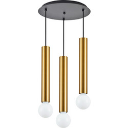 Home Lighting Κρεμαστό Φωτιστικό Οροφής Τρίφωτο E27 GU10 Χρυσό SE21-GM-5-3BL 77-8682