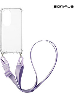 Sonique Armor Clear Θήκη Σιλικόνης με Strap Lilac (Huawei P50 Pro)