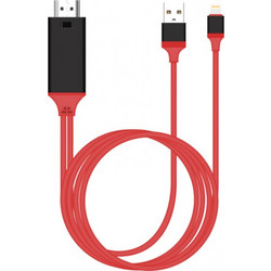Καλώδιο Earldom ET-W5, Lightning MHL - HDMI + USB, 2.0m, Κόκκινο - 14931