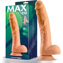 LateToBed Max & Co Lois 9.1" Ρεαλιστικό Dildo με Βεντούζα & Όρχεις 23cm Flesh