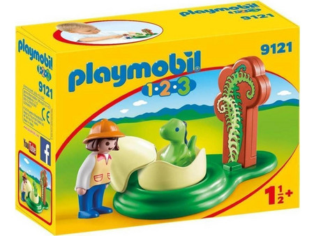 Playmobil 1-2-3 Κοριτσάκι με Αυγό Δεινοσαύρου για 1,5+ Ετών 9121