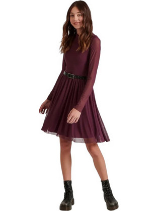 Funky Buddha Mini Φόρεμα για Γάμο / Βάπτιση Μπορντό FBL010-118-13