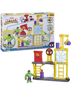 Hasbro Marvel Spidey & His Amazing Friends Hulks Smash Yard With Toppling Tower Wall Σετ Φιγούρες Δράσης για 3+ Ετών F3717