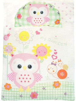 Poo Poo Owl Σετ Λίκνου White/Pink 2τμχ