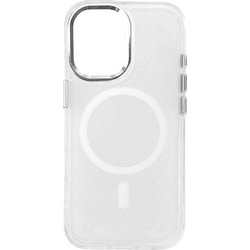 Glitter Case MagSafe for iPhone 16 - white with glitter