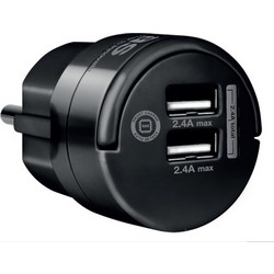 SAS Φορτιστής Χωρίς Καλώδιο με 2 Θύρες USB-A Black
