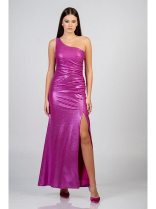 Φόρεμα Maxi Με Σκίσημο - Φουξ