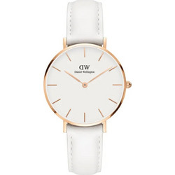 Daniel Wellington Γυναικείο Ρολόι με Λευκό Δερμάτινο Λουράκι DW00100189