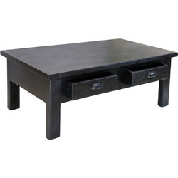 Synchronia Factory Τραπεζάκι Σαλονιού Μαύρο Μ105xΠ58xΥ40cm