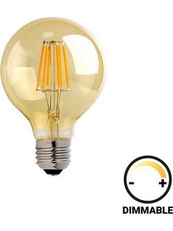 Λαμπτήρας LED G95 Bulb pakoworld dimmable 4W E27 2700K 200-220V amber
