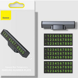Baseus Πινακίδα Εγγραφής Τηλεφώνου Square Bar Temporary Parking Number Plate Μαύρο (CNFT000001) (BASCNFT000001)