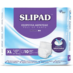 Slipad Εσώρουχα Ακράτειας XLarge Πάνες Βρακάκι Ακράτειας 6 Σταγόνες 10τμχ