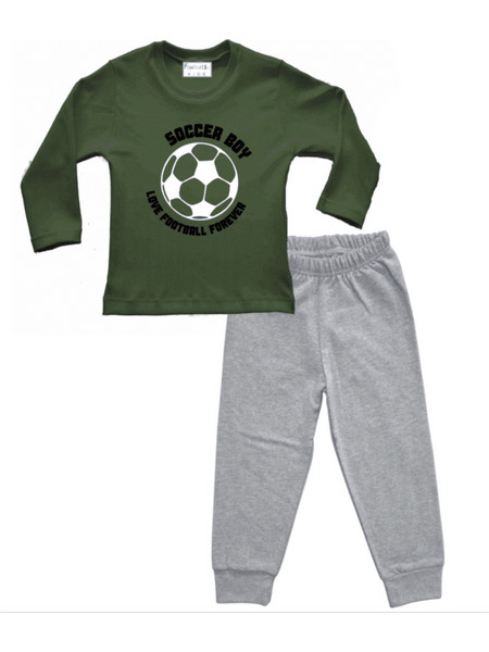 Πυτζάμα φούτερ Soccer boy χακί