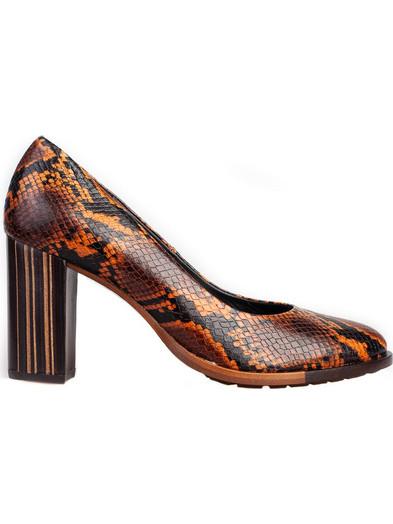 Zinda Boas Block Heel Pump Brown