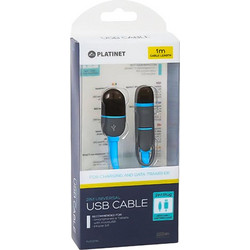 PLATINET USB UNIVERSAL CABLE 2 IN 1 MICRO USB & LIGHTNING PLUGS BLUE RETAIL PACK