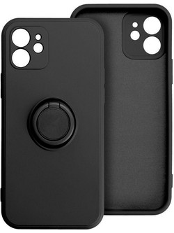 Forcell Silicone Ring Back Cover Black (iPhone 13 Pro Max)