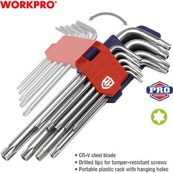 ΚΛΕΙΔΙΑ TORX ΣΕΤ 9 τμχ ΚΟΝΤΑ WP222002 WORKPRO (PROFI) (ΚΑΡΤΕΛΑ)